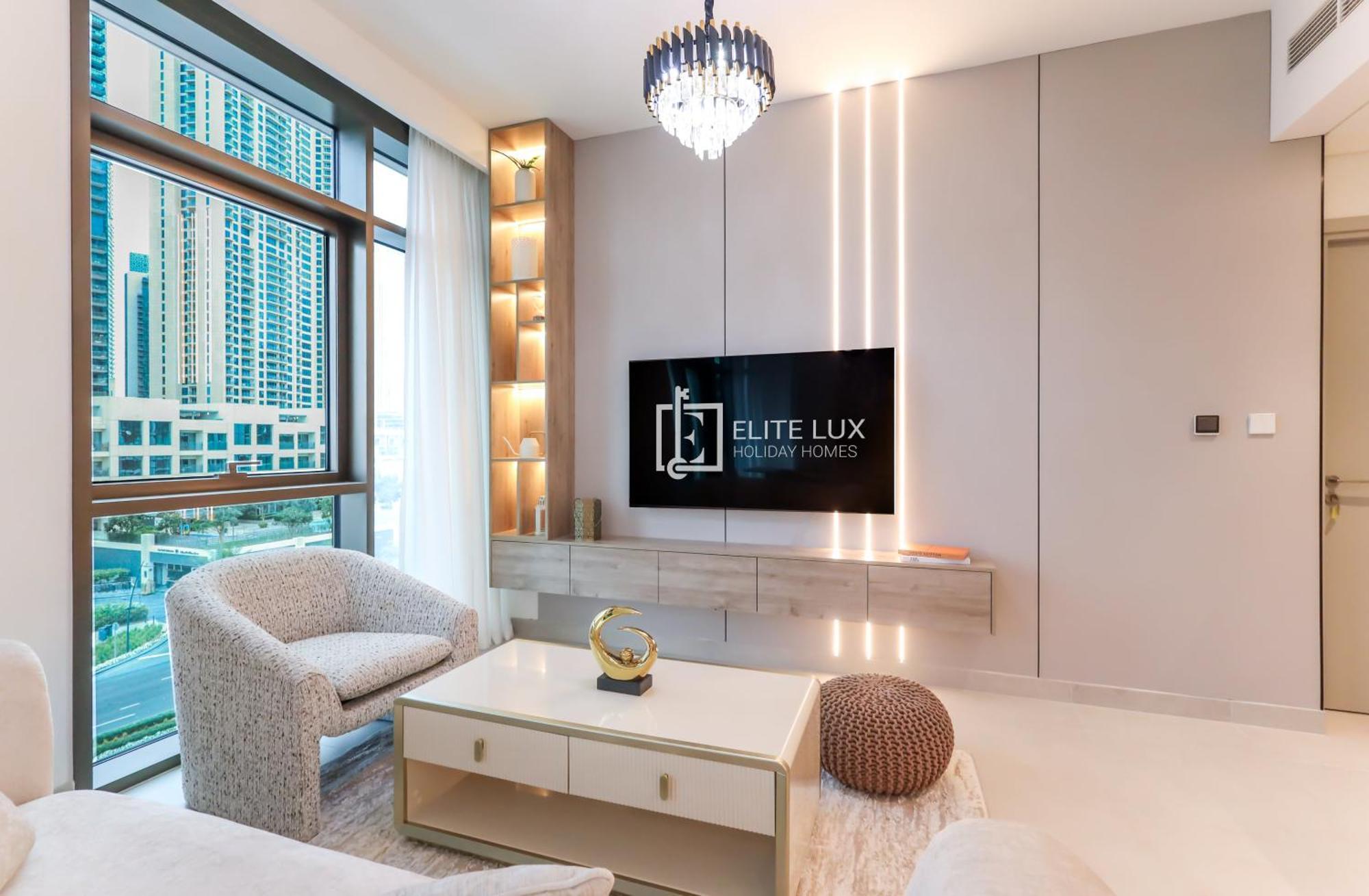 Elite Lux Homes - Creek Oasis: 2br Luxe W Burj View Apartment